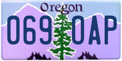 OR license plate 069OAP