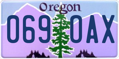 OR license plate 069OAX