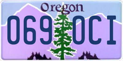 OR license plate 069OCI
