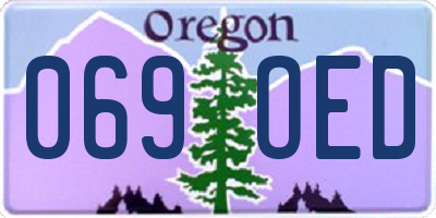 OR license plate 069OED