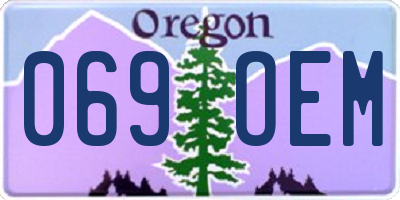 OR license plate 069OEM