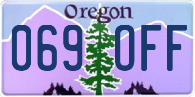 OR license plate 069OFF