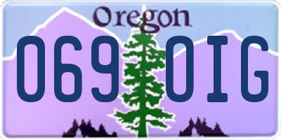 OR license plate 069OIG