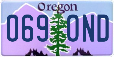 OR license plate 069OND
