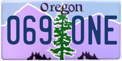 OR license plate 069ONE