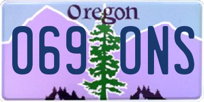 OR license plate 069ONS