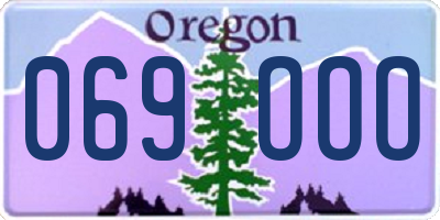 OR license plate 069OOO