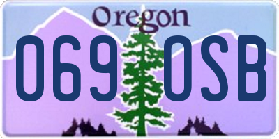 OR license plate 069OSB