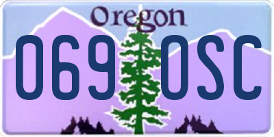 OR license plate 069OSC