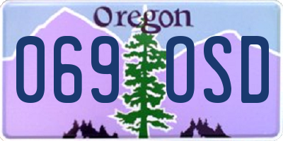 OR license plate 069OSD