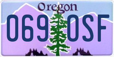 OR license plate 069OSF