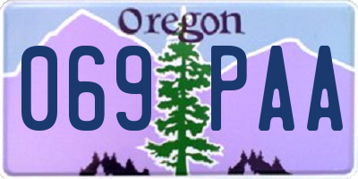 OR license plate 069PAA