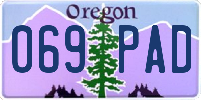 OR license plate 069PAD