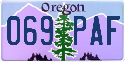 OR license plate 069PAF