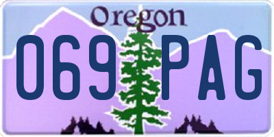 OR license plate 069PAG