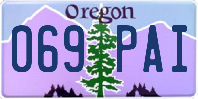 OR license plate 069PAI