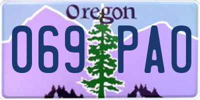 OR license plate 069PAO