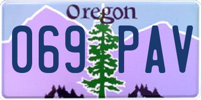 OR license plate 069PAV