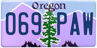 OR license plate 069PAW
