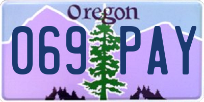 OR license plate 069PAY