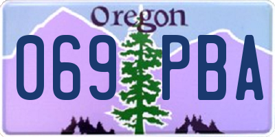 OR license plate 069PBA