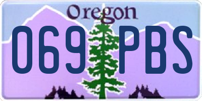 OR license plate 069PBS
