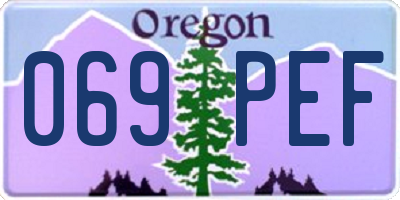 OR license plate 069PEF