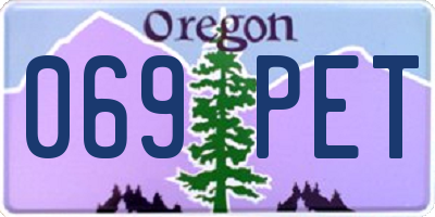 OR license plate 069PET