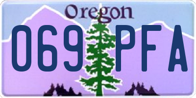 OR license plate 069PFA