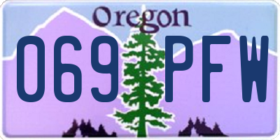 OR license plate 069PFW