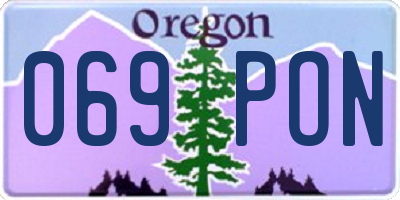 OR license plate 069PON