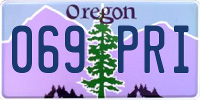 OR license plate 069PRI