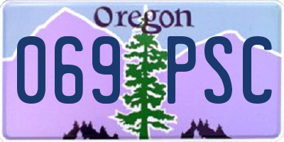 OR license plate 069PSC