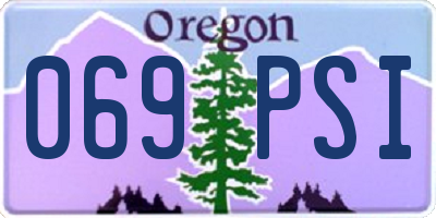 OR license plate 069PSI