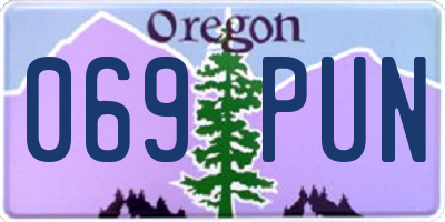 OR license plate 069PUN