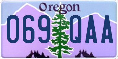 OR license plate 069QAA
