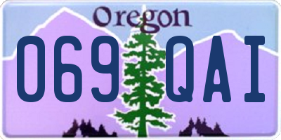 OR license plate 069QAI