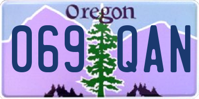 OR license plate 069QAN