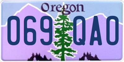 OR license plate 069QAO