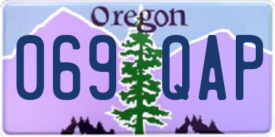 OR license plate 069QAP