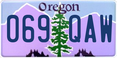 OR license plate 069QAW
