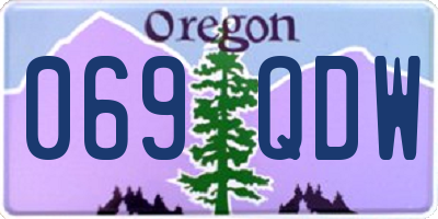 OR license plate 069QDW