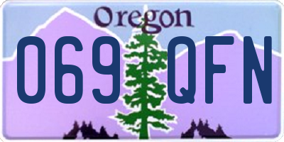 OR license plate 069QFN