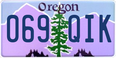 OR license plate 069QIK