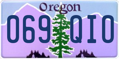OR license plate 069QIO