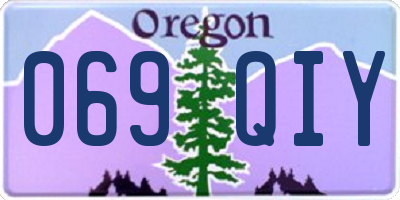 OR license plate 069QIY