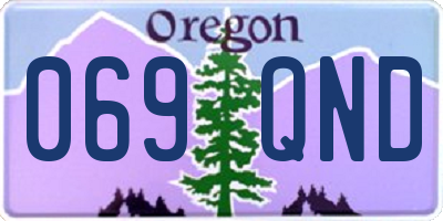 OR license plate 069QND