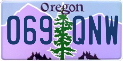 OR license plate 069QNW