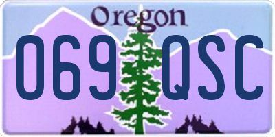 OR license plate 069QSC
