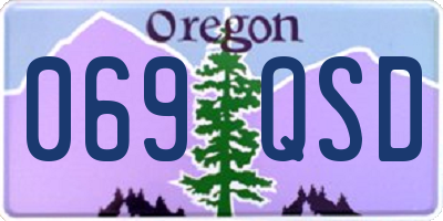 OR license plate 069QSD